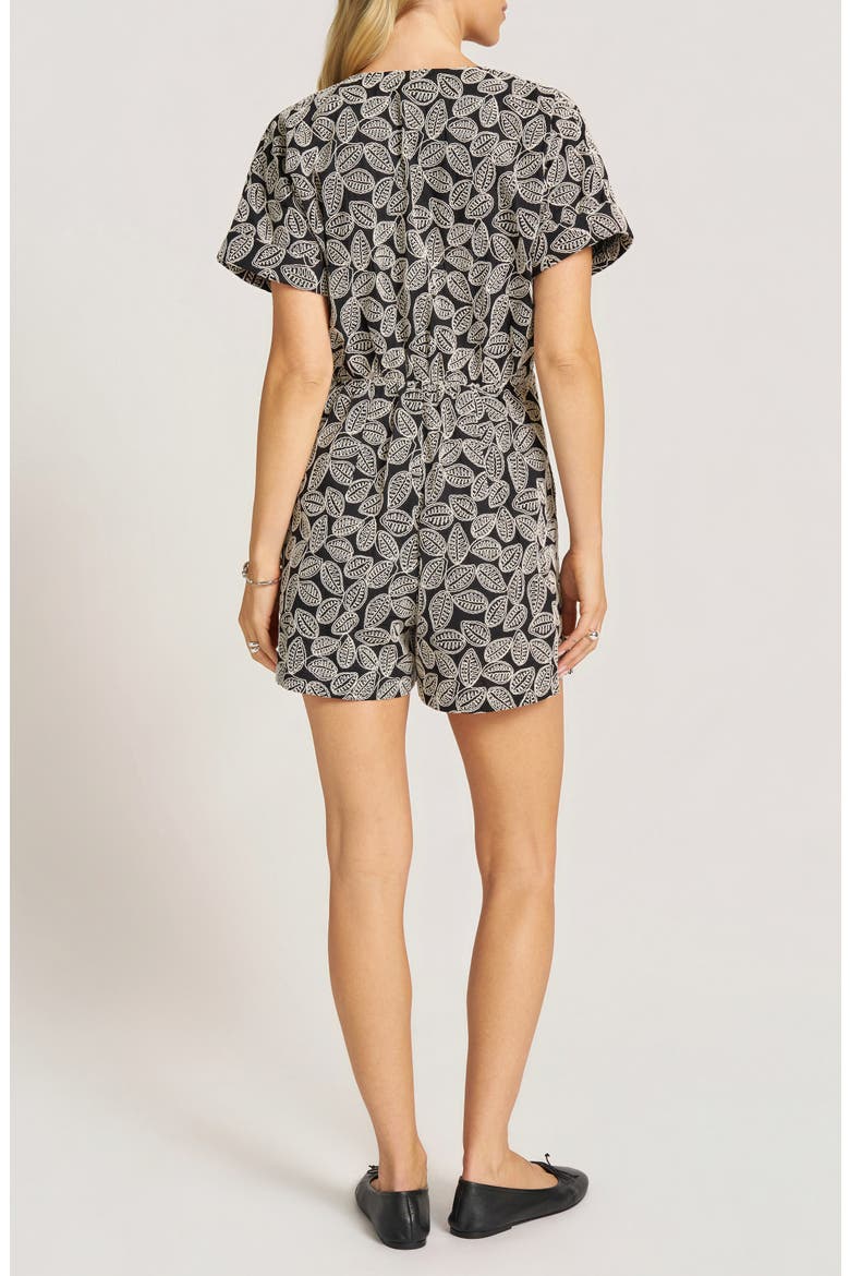 Tessara V-Neck Romper, Alternate, color, BLACK/NATU