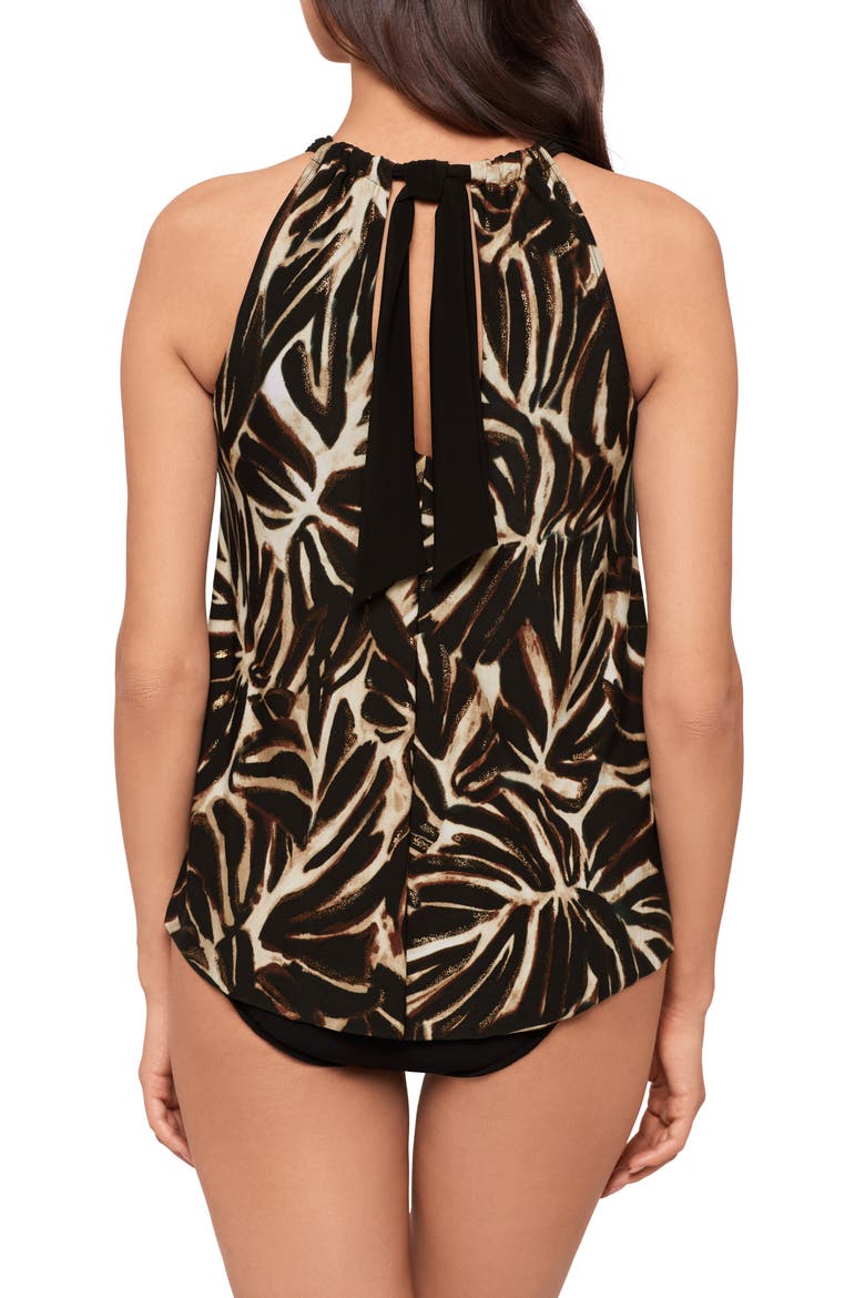 Esme Metallic Desert Mirage Tankini Top, Alternate, color, BLACK/ MULTI