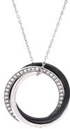 Pre-Owned Cartier Trinity Pendant Necklace 18K White Gold with Diamonds and Ceramic Small