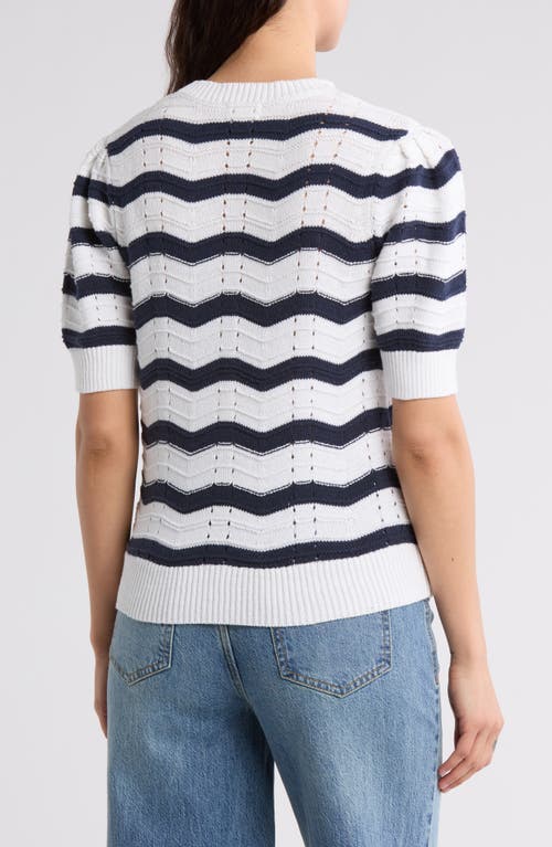 CASLON CASLON® ZIGZAG SHORT SLEEVE NOVELTY SWEATER 