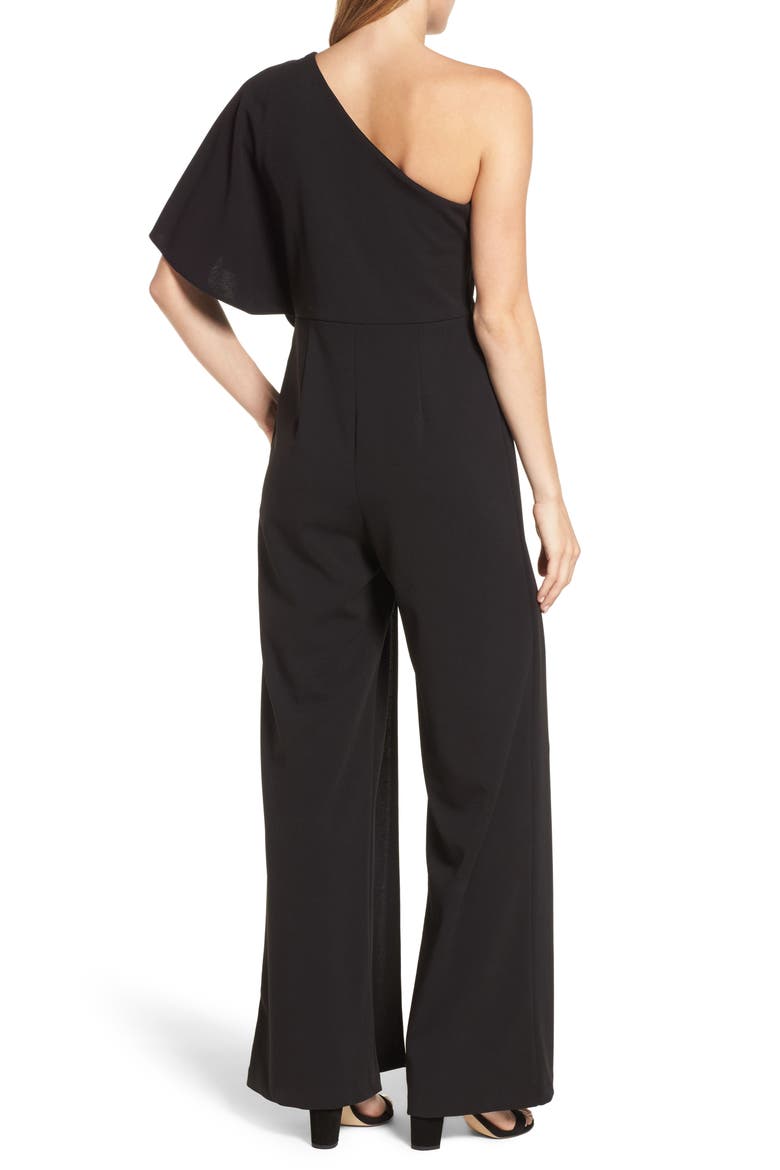 One-Shoulder Jumpsuit, Alternate, color, BLACK