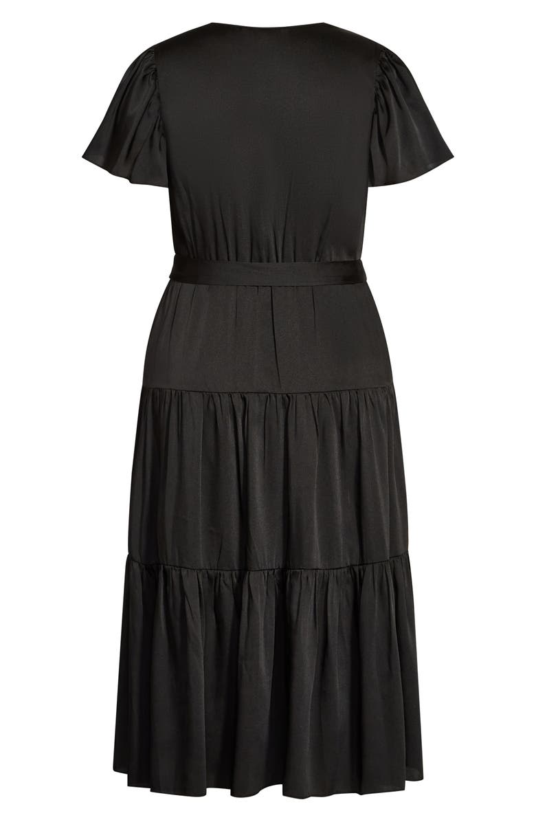 City Chic Faux Wrap Dress, Alternate, color, 