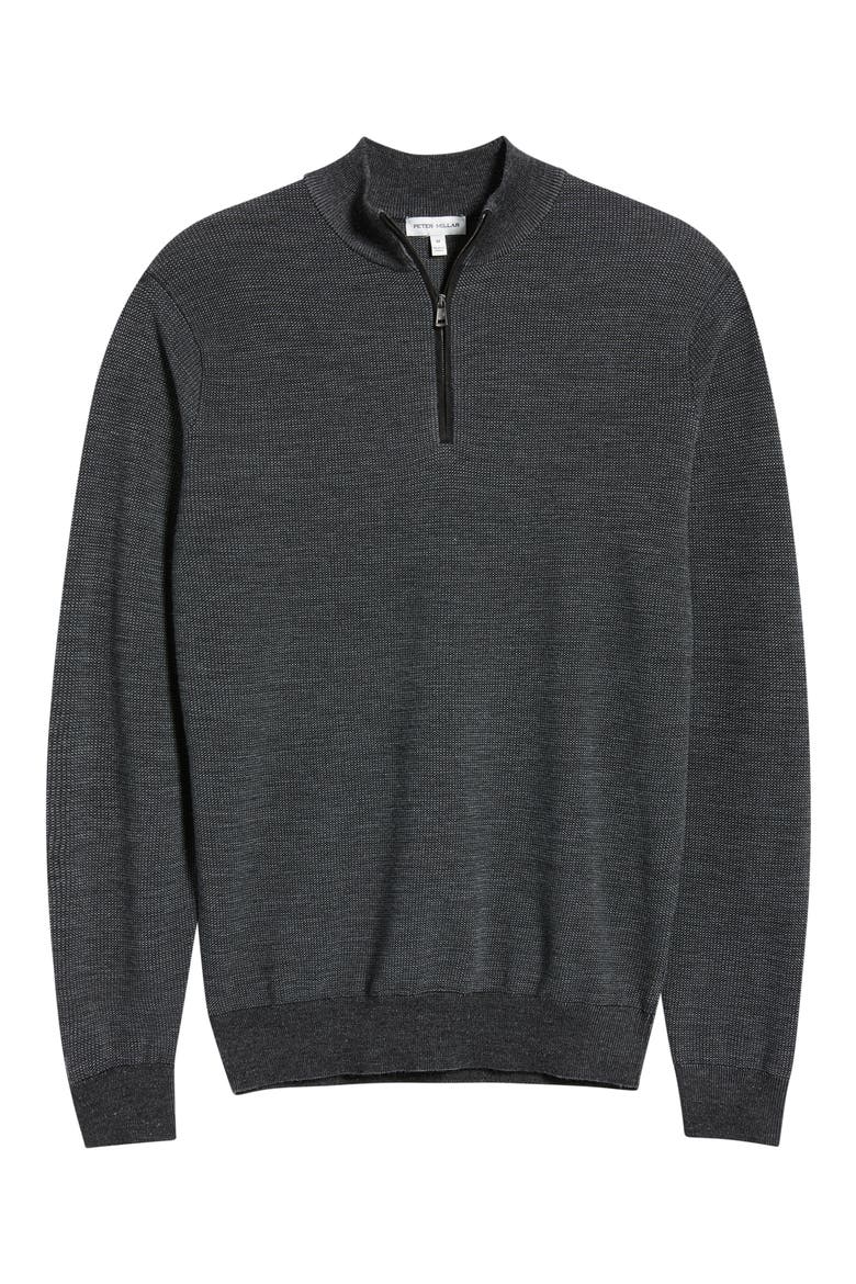 Blair Birdseye Merino Wool Quarter Zip Pullover, Alternate, color, CHARCOAL
