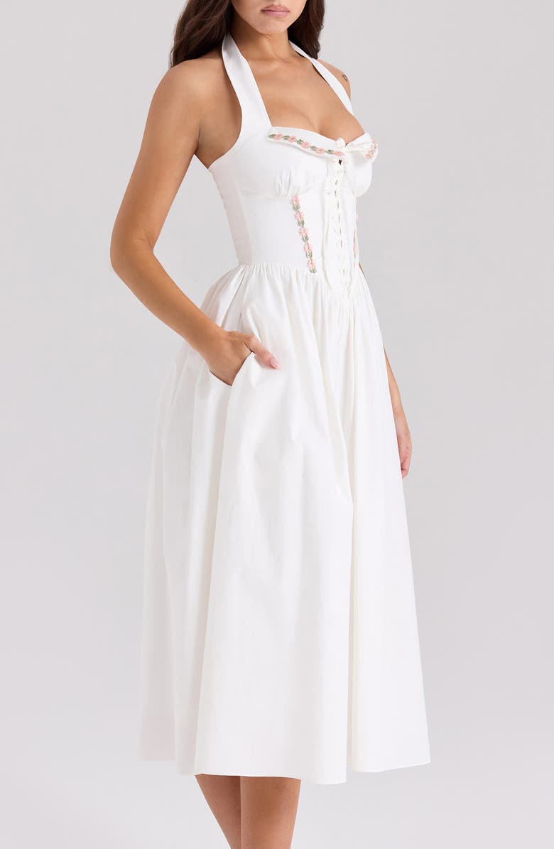 HOUSE OF CB Floral Dress, Alternate, color, White