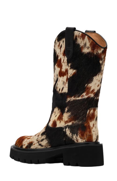 Marc Nolan Daisy Dark Horse Pony Hair Lug Cowgirl Boots