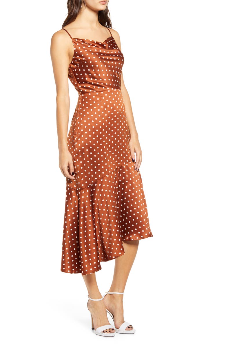 J.O.A. Cowl Neck Midi Dress, Alternate, color, 