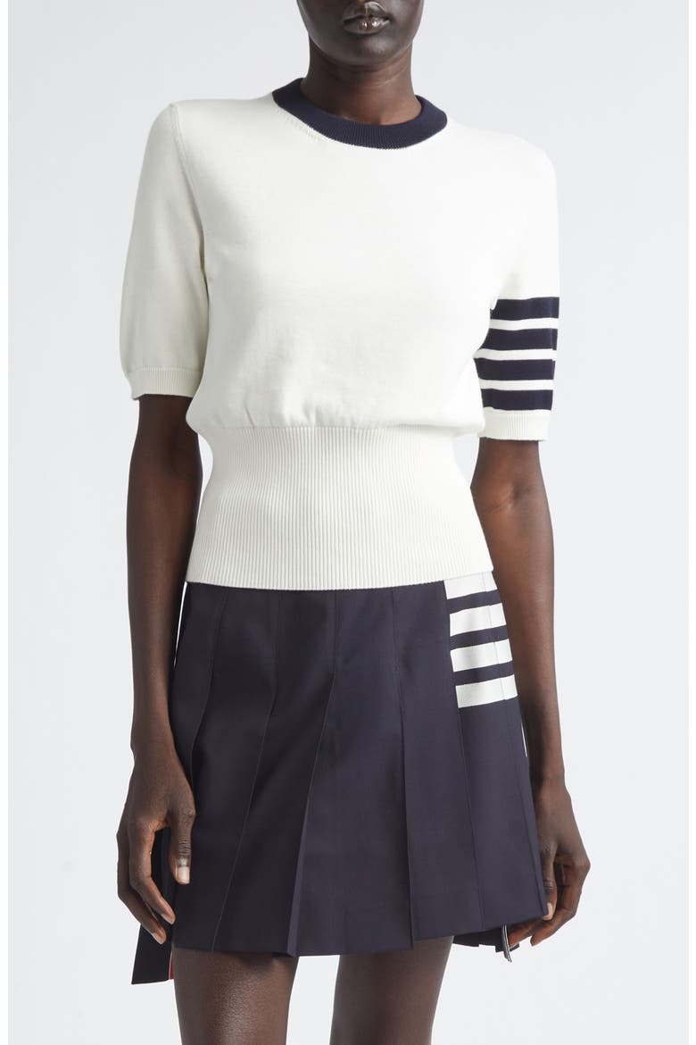 Hector Short Sleeve Sweater, Main, color, WHITE