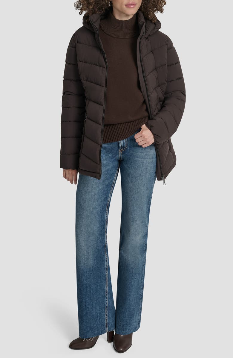DKNY Cire Packable Hooded Puffer Jacket, Alternate, color, Bitter
