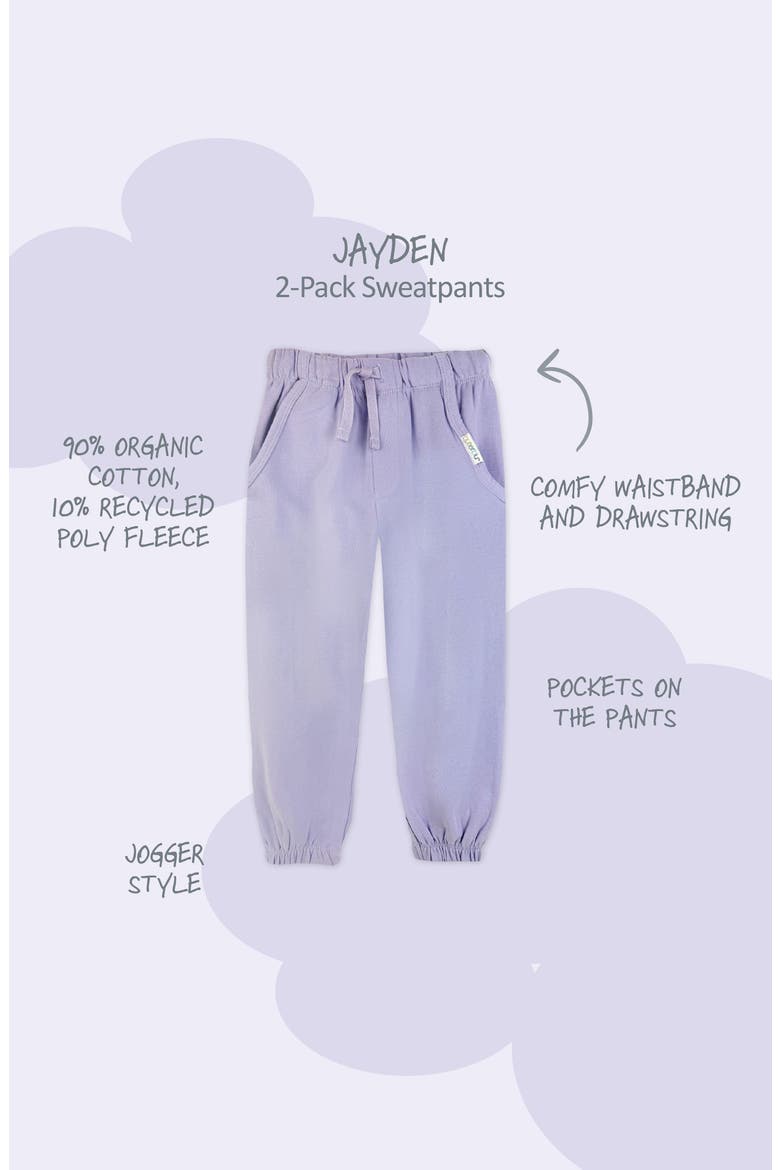 Kids' Jayden 2-Pack Organic Cotton Sweatpants, Alternate, color, HAZE