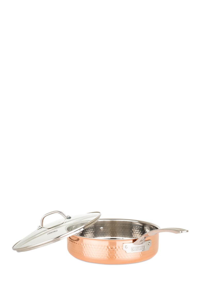Copper Clad 3-Ply Hammered 10-Piece Cookware Set, Alternate, color, COPPER