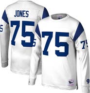 Mitchell & Ness Men's Mitchell & Ness Deacon Jones White Los Angeles Rams Throwback Retired Player Name & Number Long Sleeve Top