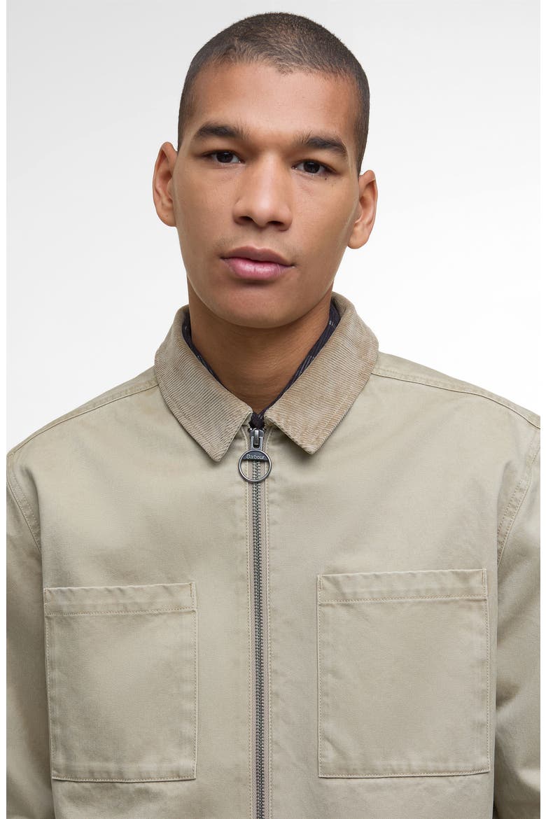 Lenker Twill Zip Overshirt, Alternate, color, STONE