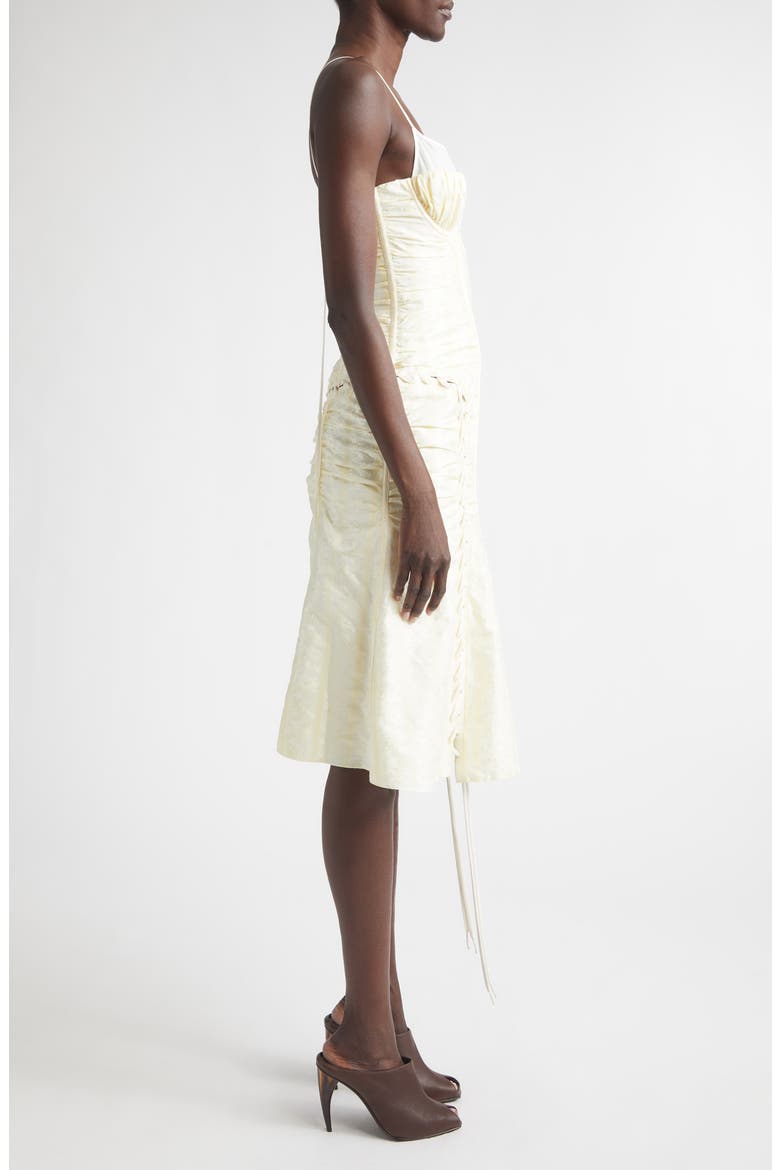 Floral Jacquard Corset Dress, Alternate, color, CREAM