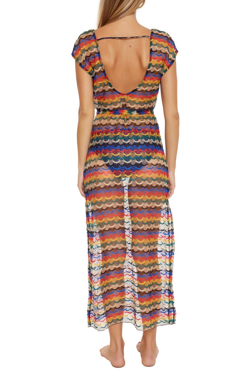Trina Turk Iseree Stripe Lace Cover-Up Dress, Alternate, color, 