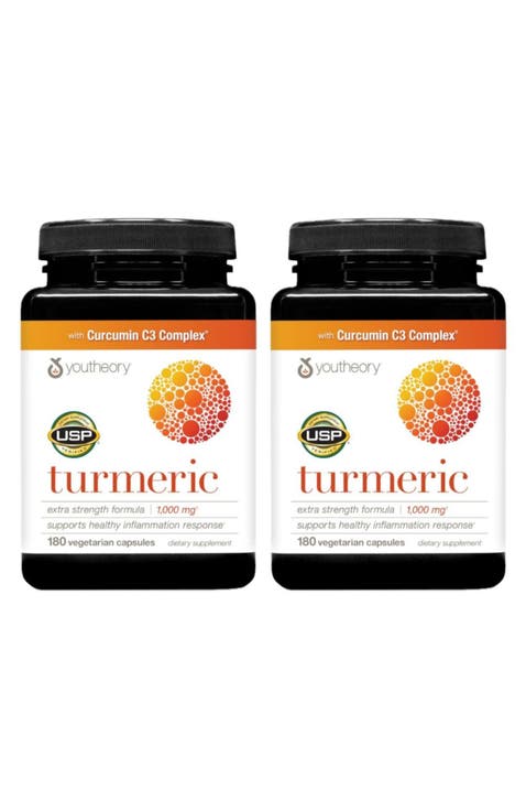 Extra Strength Turmeric Curcumin Supplement 1000 mg 180 Vegetarian Capsules