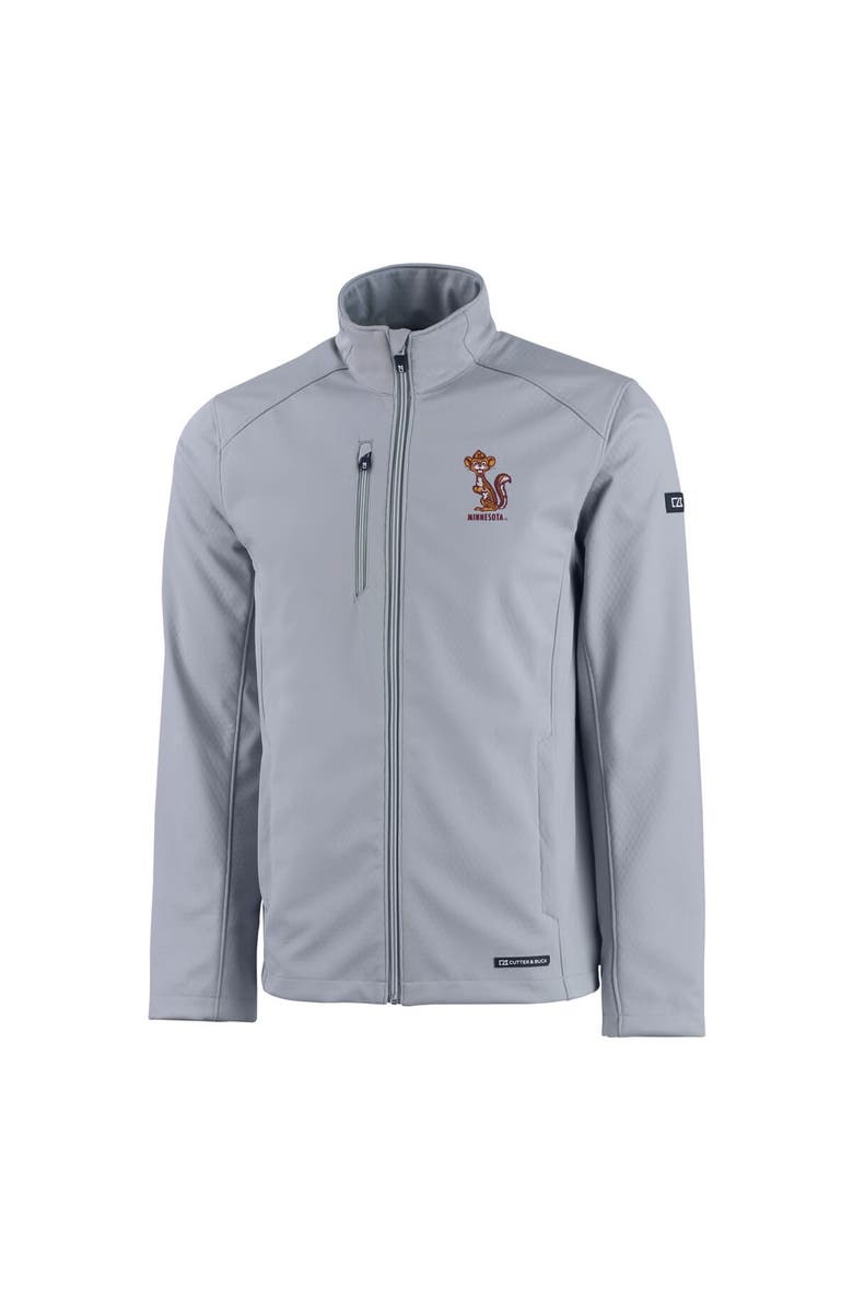 Cutter & Buck Men's Cutter & Buck  Gray Minnesota Golden Gophers Vault Evoke Eco Softshell Recycled Full-Zip Jacket, Alternate, color, 
