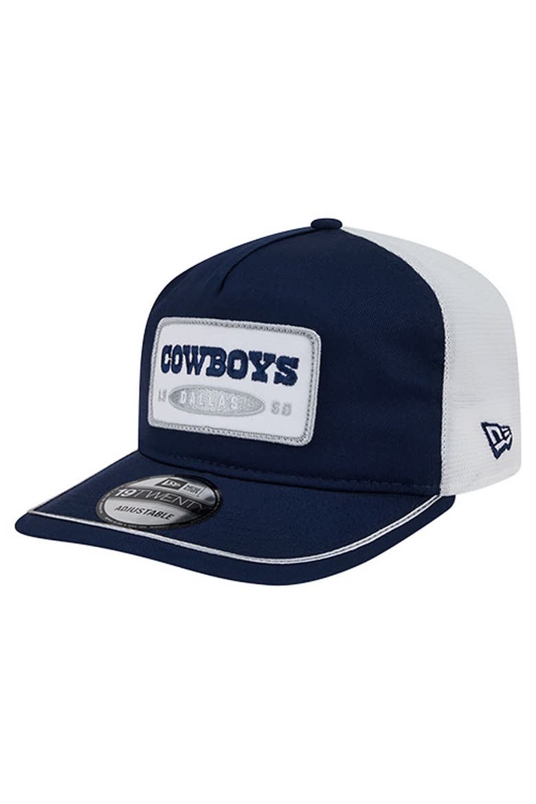 Men's New Era Navy/White Dallas Cowboys Patch 19TWENTY Adjustable Hat, Main, color, Navy