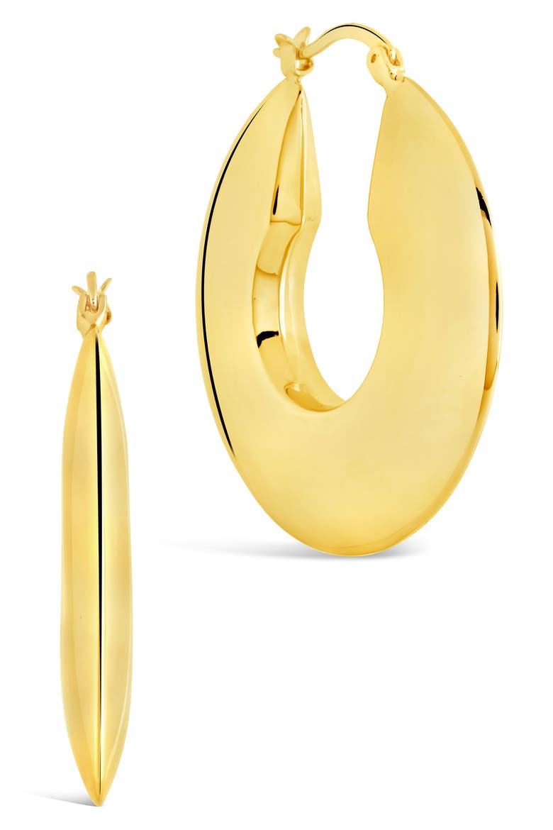 Paige Flat Tube Hoop Earrings, Main, color, GOLD