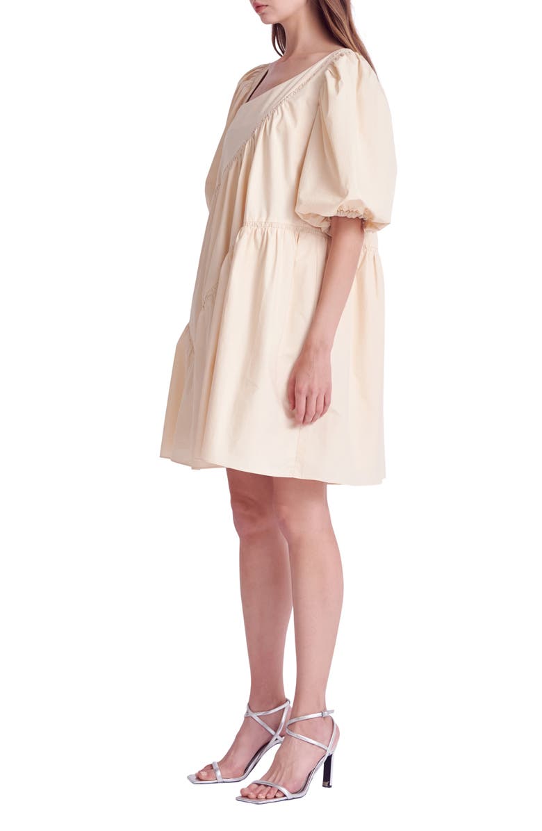 English Factory Asymmetric Poplin Tiered Dress, Alternate, color,