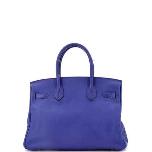 Pre-owned Hermes Hermes Birkin Handbag Blue Swift With Palladium Hardware 30