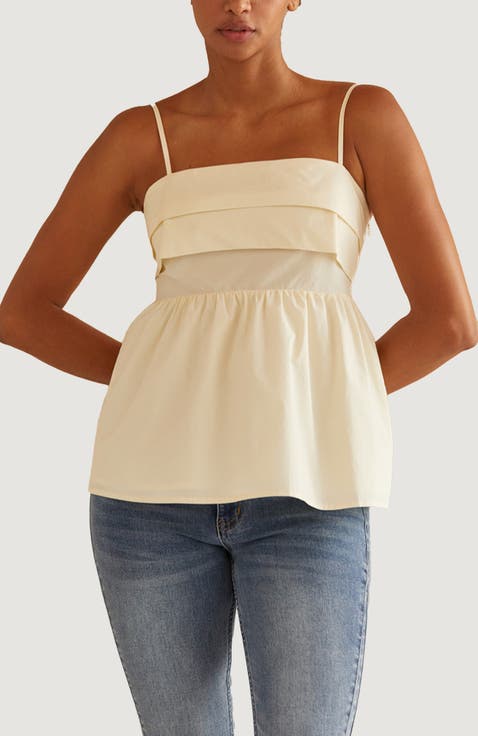 Pleated Babydoll Camisole Top