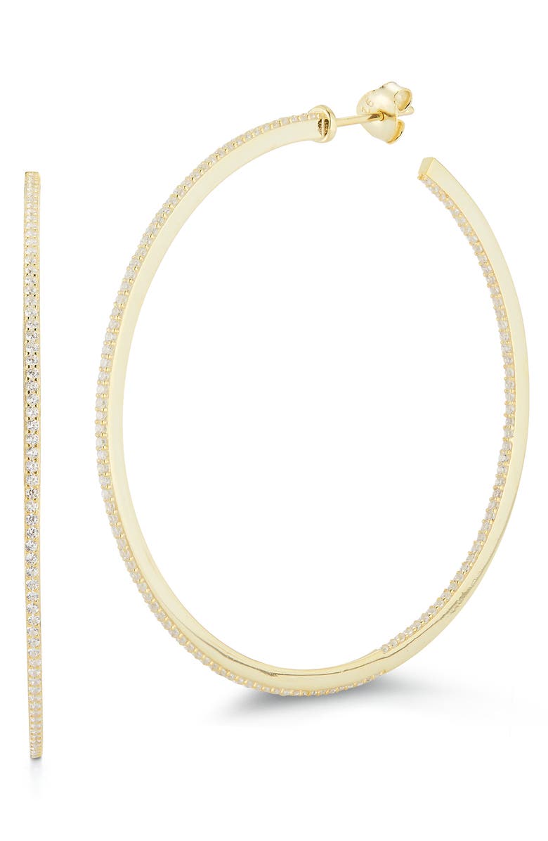 CHLOE AND MADISON X-Large Cubic Zirconia Hoop Earrings, Main, color, Gold