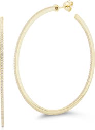 CHLOE AND MADISON X-Large Cubic Zirconia Hoop Earrings