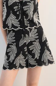 MANGO Embroidered Cotton Shorts