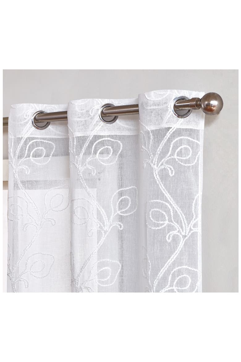 Stella Set of 2 Sheer Panel Curtains, Alternate, color, WHITE