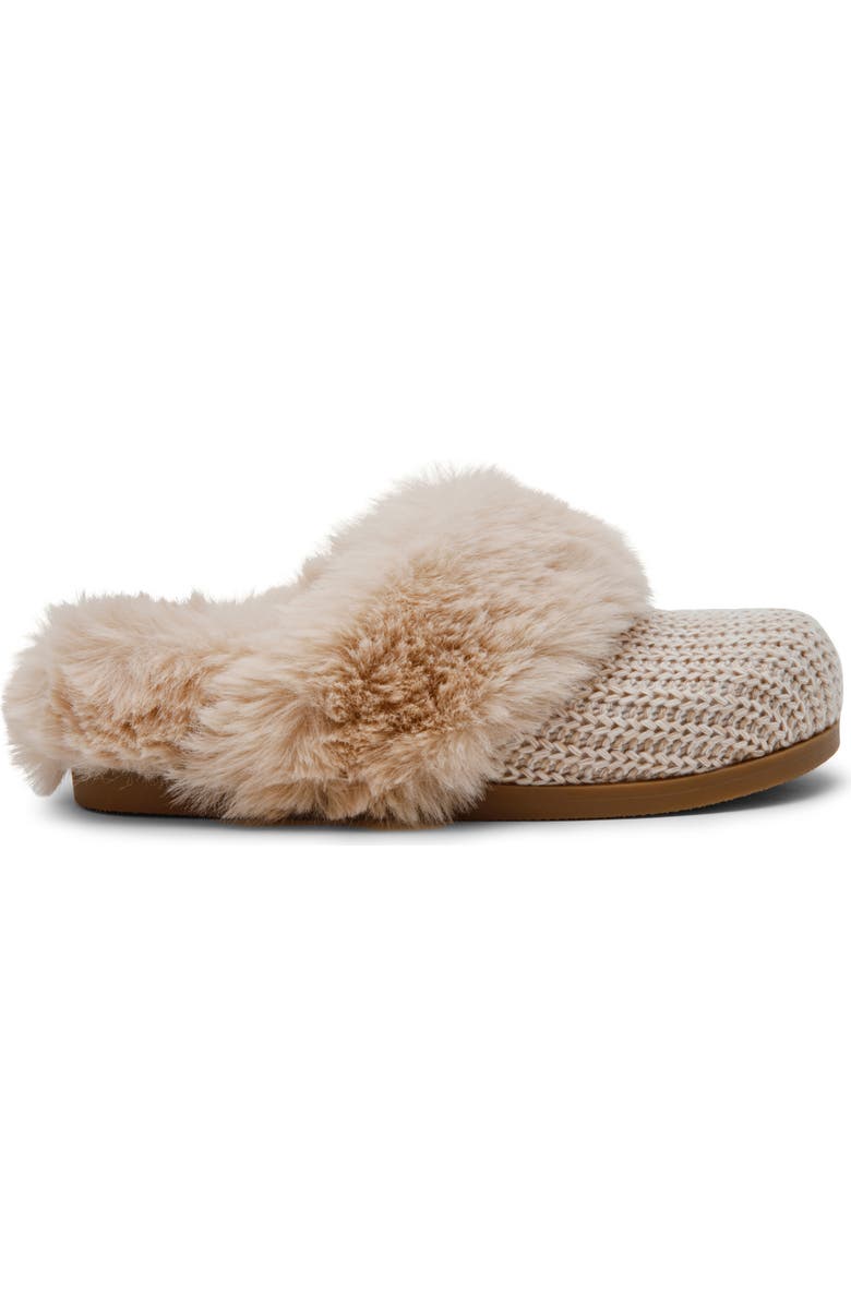DV by Dolce Vita Adler Knit Faux Fur Slipper, Alternate, color, Beige