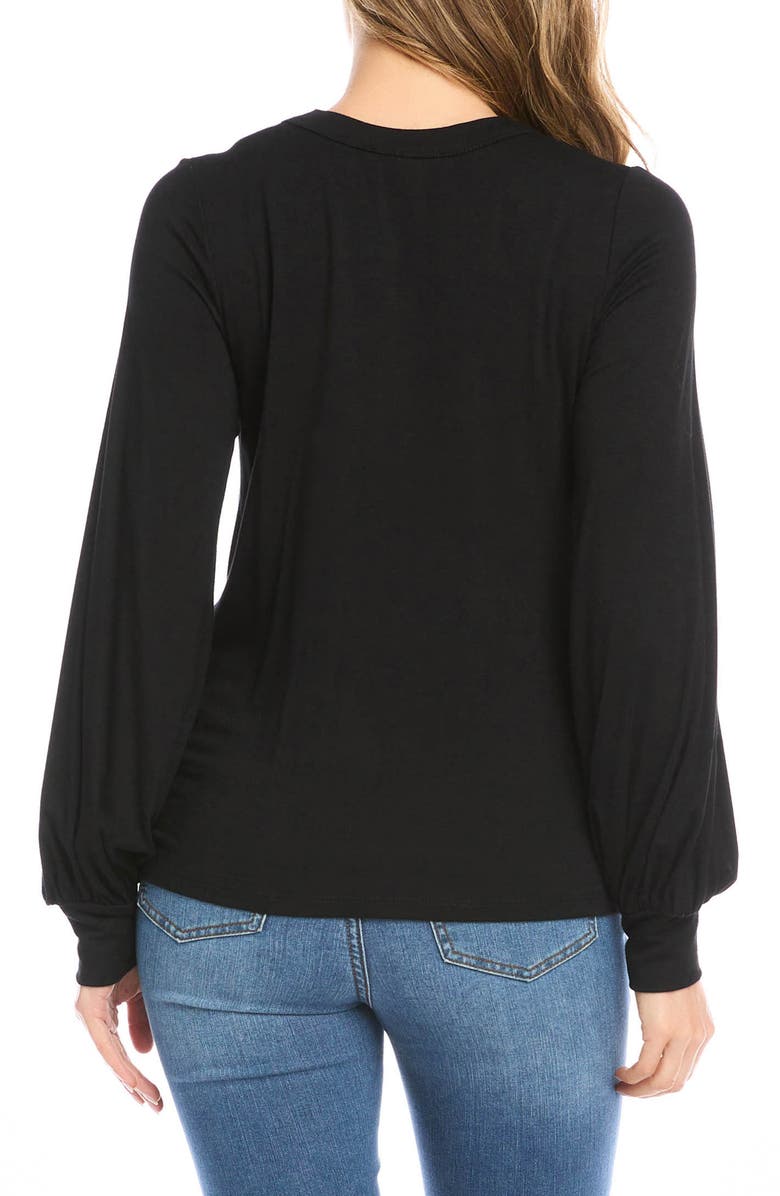 Karen Kane Twist Hem Long Sleeve Top, Alternate, color,