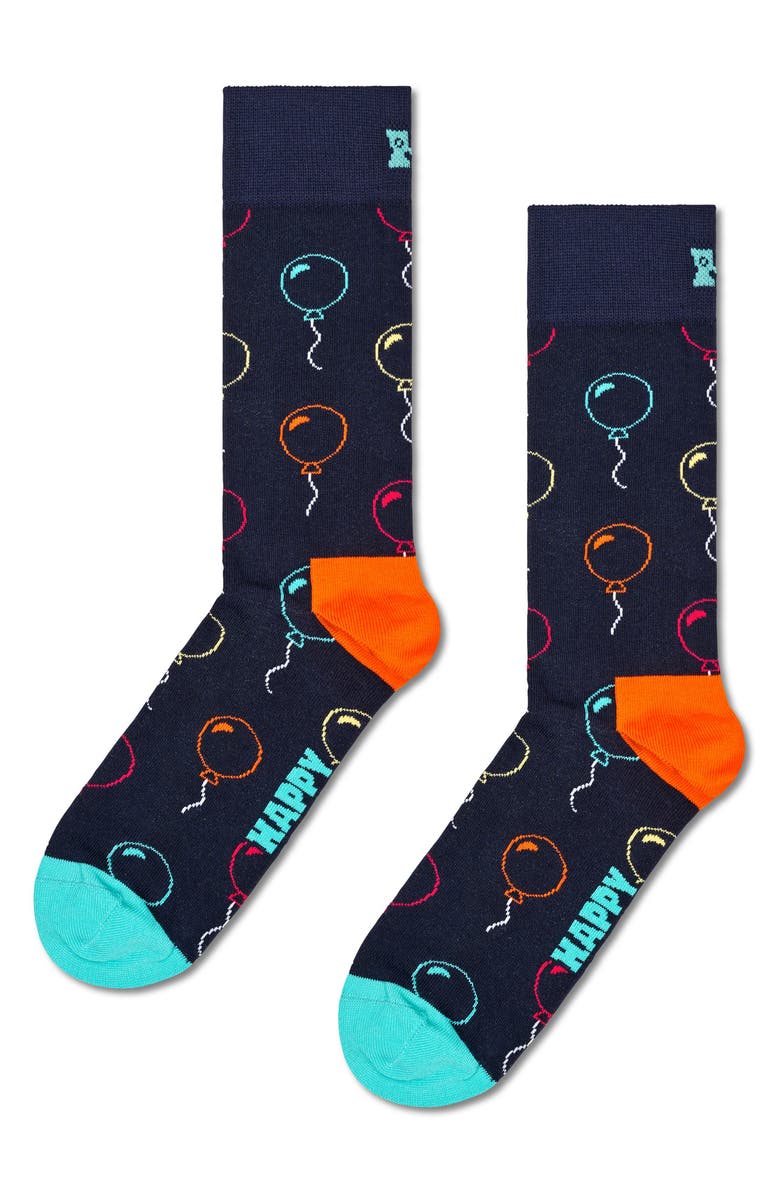 Happy Socks You Did It Assorted 2-Pack Crew Socks, Alternate, color, Black