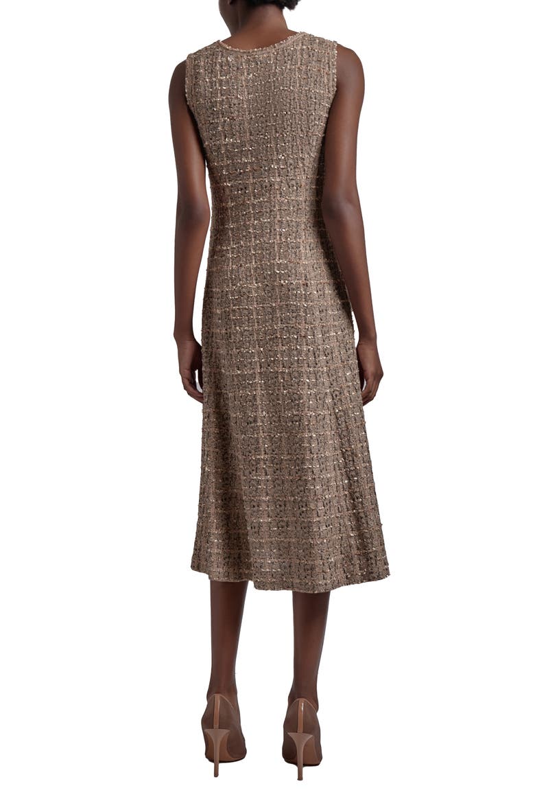 Heritage Fit Sleeveless Tweed Dress, Alternate, color, SAND/ BISCOTTI/ BLACK