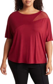 BLUEGREY Slash Fishnet Dolman Sleeve T-Shirt