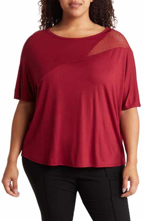 BLUEGREY Slash Fishnet Dolman Sleeve T-Shirt