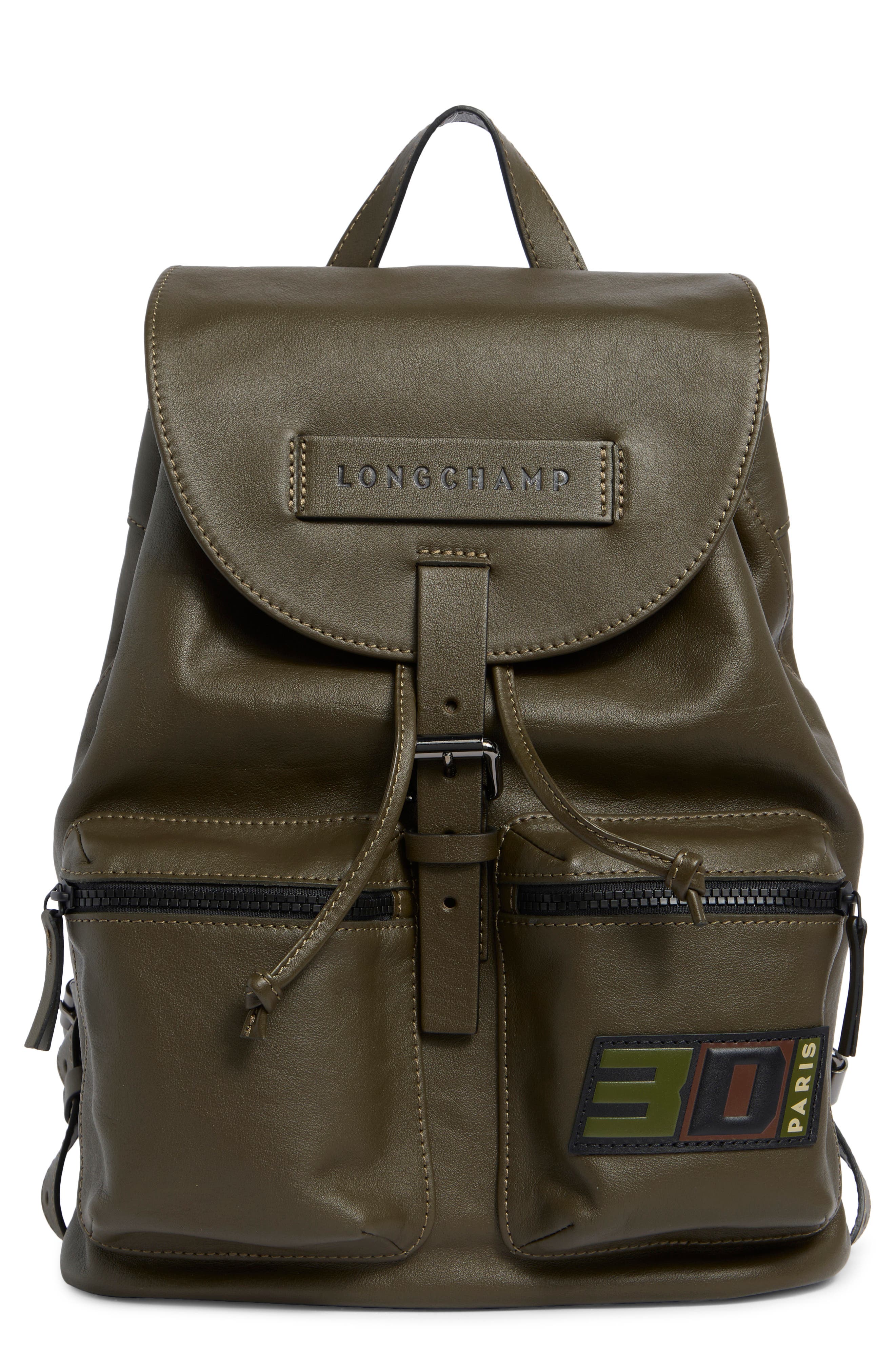 Longchamp 3D Signature Medium Leather Backpack