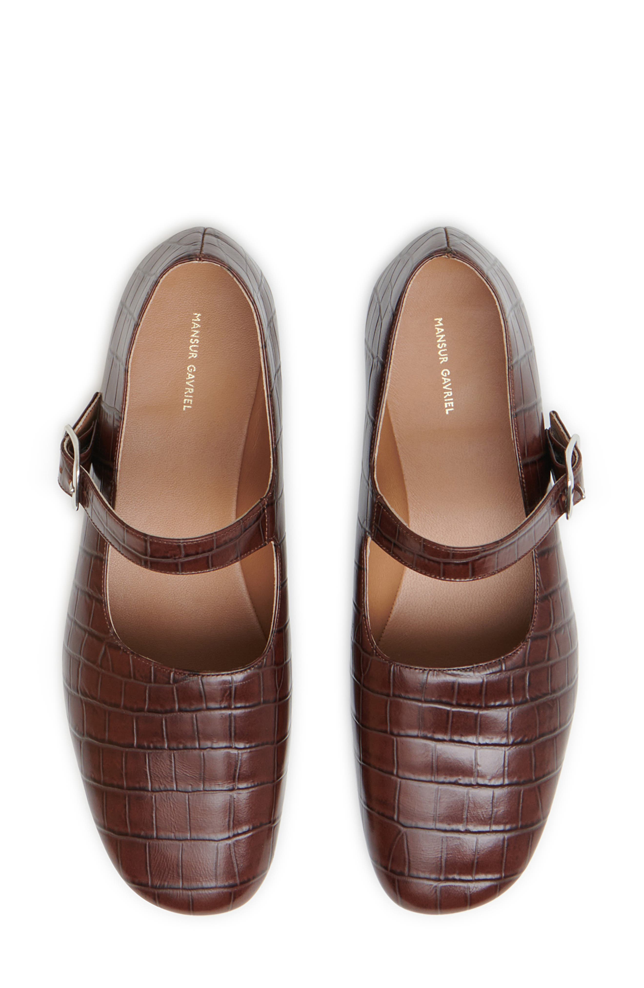 Mansur Gavriel Glove Mary Jane Flat, Alternate, color, Chocolate