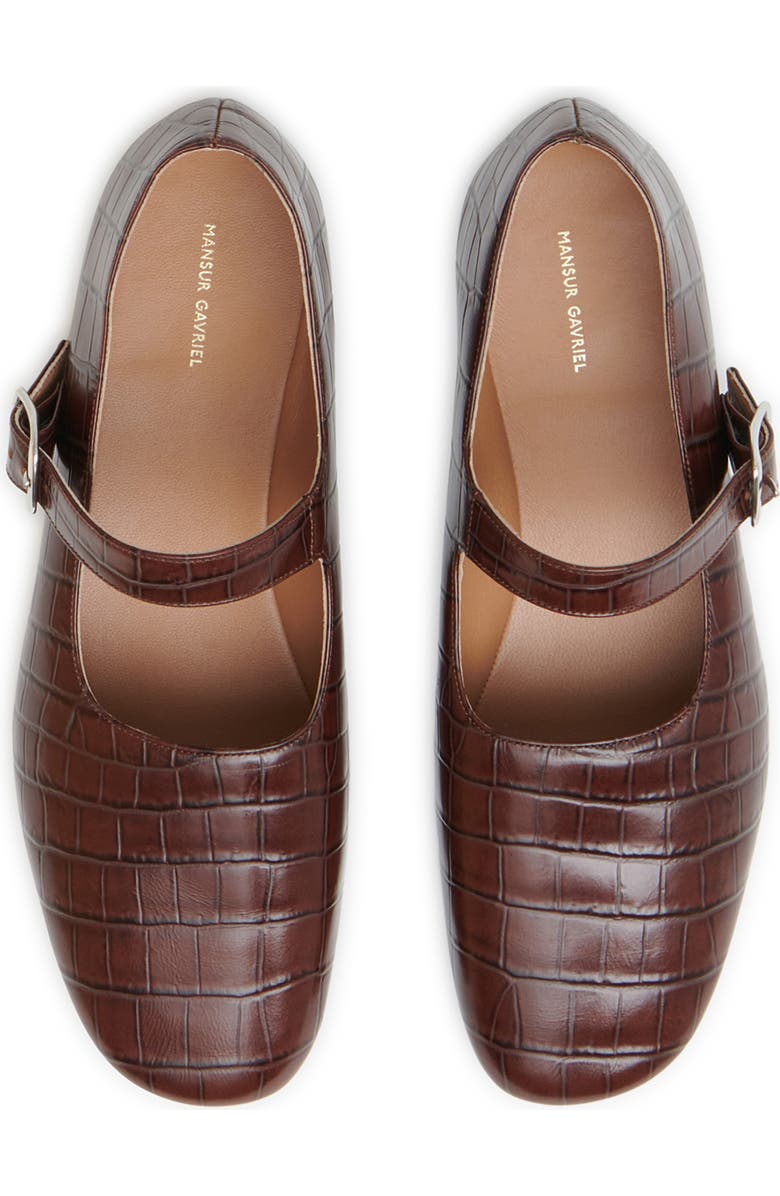 Mansur Gavriel Glove Mary Jane Flat, Alternate, color, Chocolate