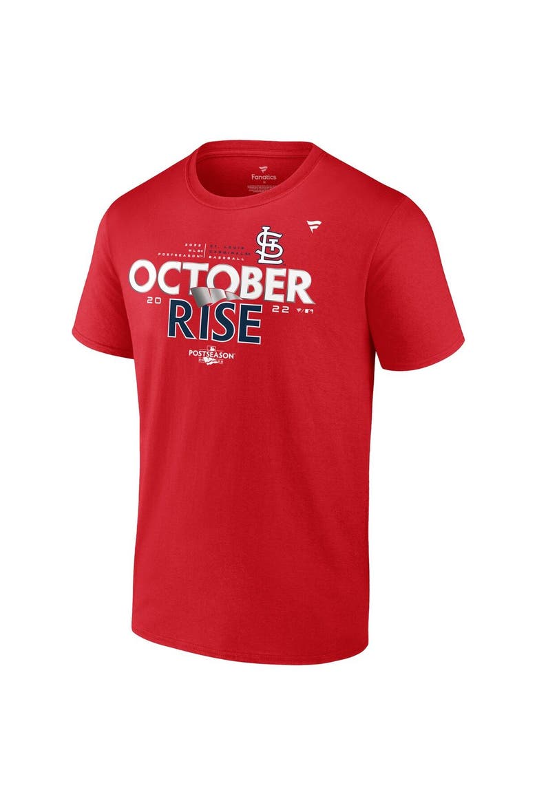 Men's Fanatics Branded Red St. Louis Cardinals 2022 Postseason Locker Room Big & Tall T-Shirt, Alternate, color, Red