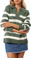Petal & Pup Shea Stripe Johnny Collar Sweater