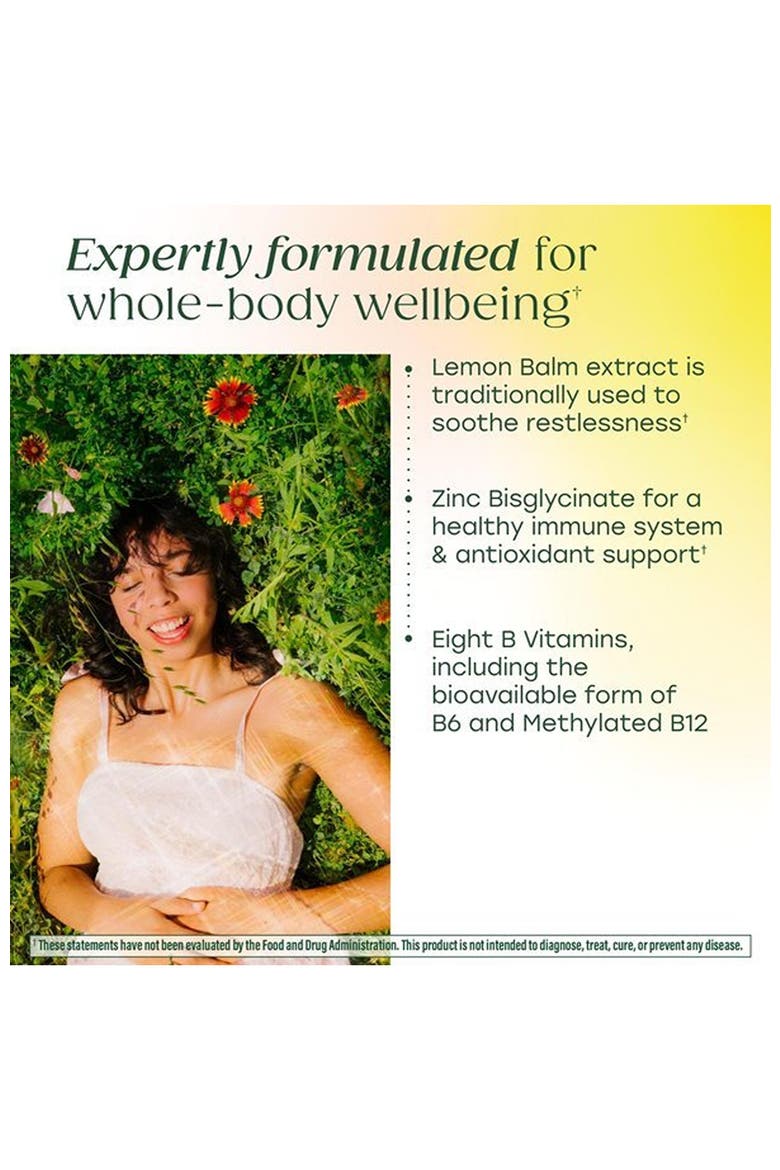 L-Theanine & Vitamin B Complex with Vegan B12, B6, Folate, Biotin plus Lemon Balm & Zinc, 60 Tablets, Alternate, color, None