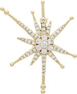 RIVKA FRIEDMAN 18K Gold Plated Pavé Cubic Zirconia Starburst Pin