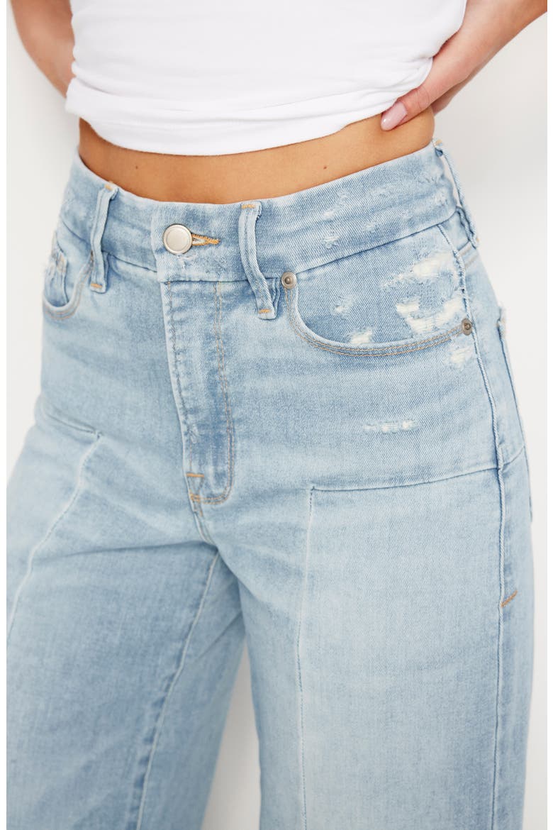 Good Waist Distressed Palazzo Jeans, Alternate, color, INDIGO417