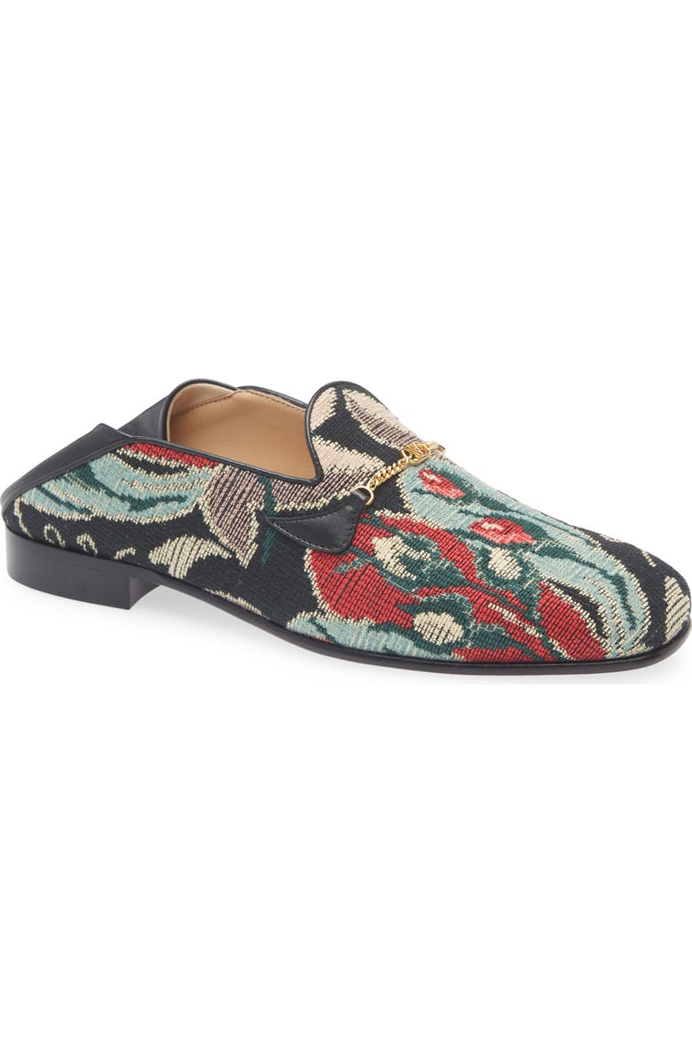 Valentino Garavani Floral Jacquard Bit Loafer, Alternate, color, Black Multi