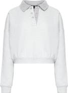 LIONESS Housewife Half Snap Placket Crop Sweater