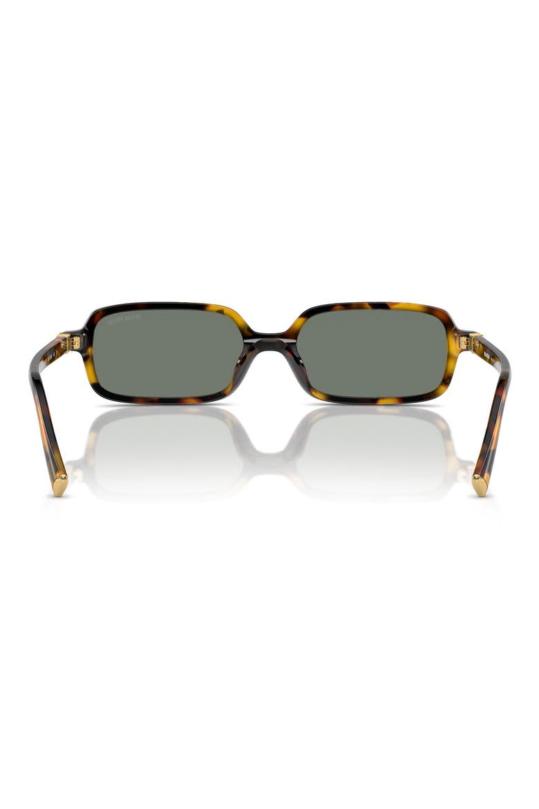 51mm Rectangular Sunglasses, Alternate, color, HONEY HAVANA / GREEN / SILVER
