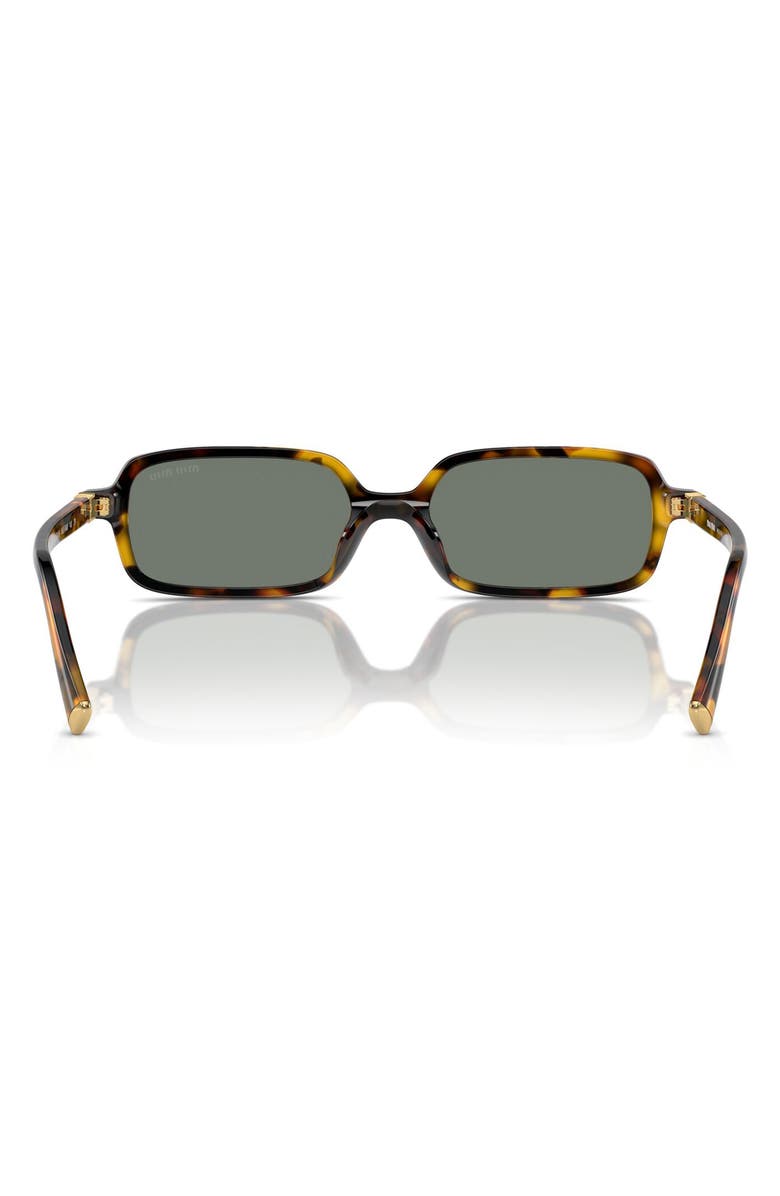 Miu Miu 51mm Rectangular Sunglasses, Alternate, color, Honey Havana / Green
