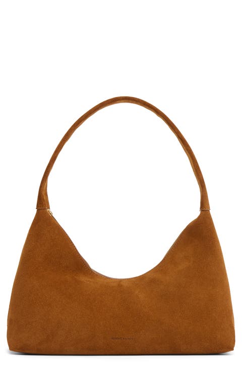 Candy Baguette Suede Shoulder Bag
