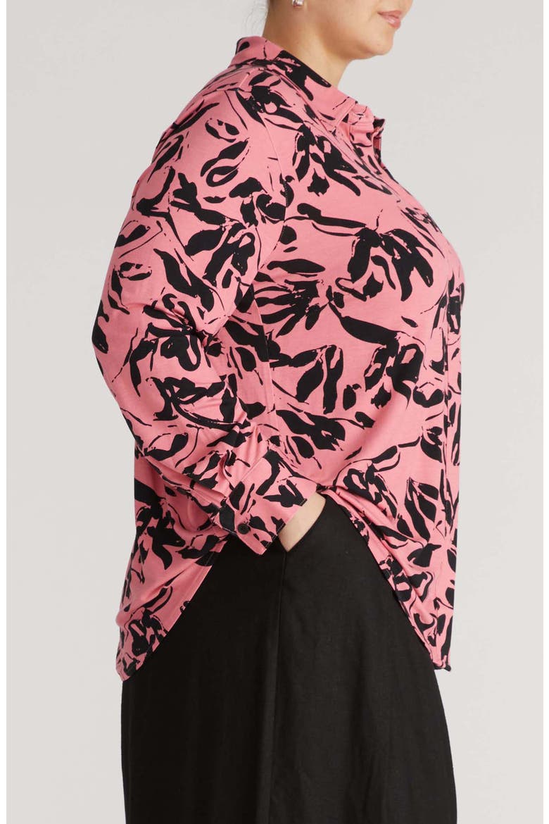 Elbe Button-Up Shirt, Alternate, color, PINK SGRAFITTO PRINT