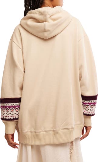 Free People Chunky Fair Isle buy Oversized Hooded Sweater